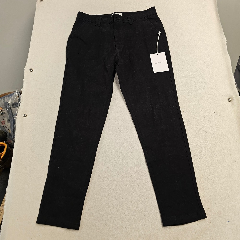 I Love Ugly Mens Slim Fit Chino Pants Black Medium NWT Everything Ends Trousers